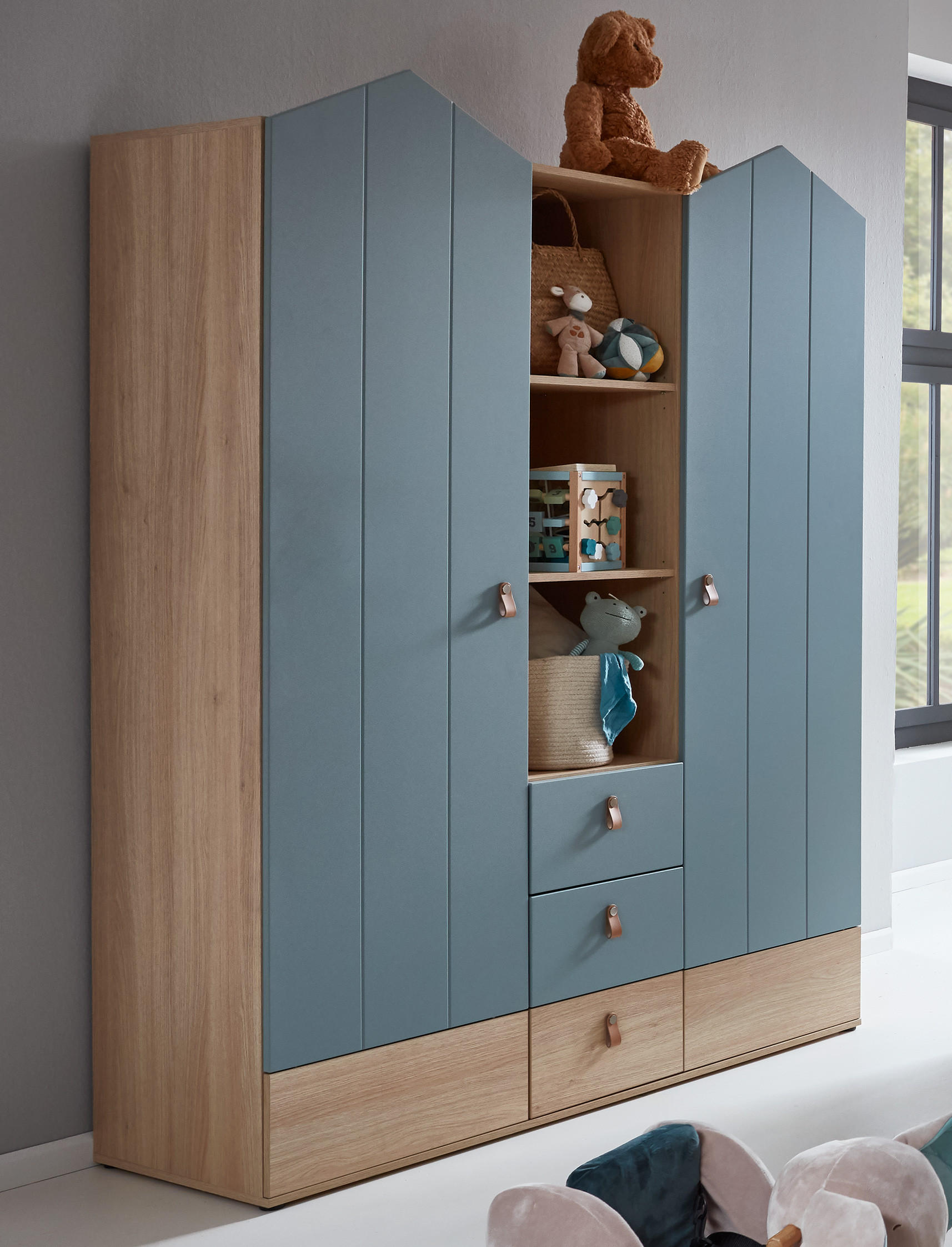 Thumbnail - arthur berndt Babyzimmer, Salbeigrün, Eiche, Leder, 7 Schubladen, 1x1x1 cm, Blauer Engel, Hergestellt in Deutschland, Ba...