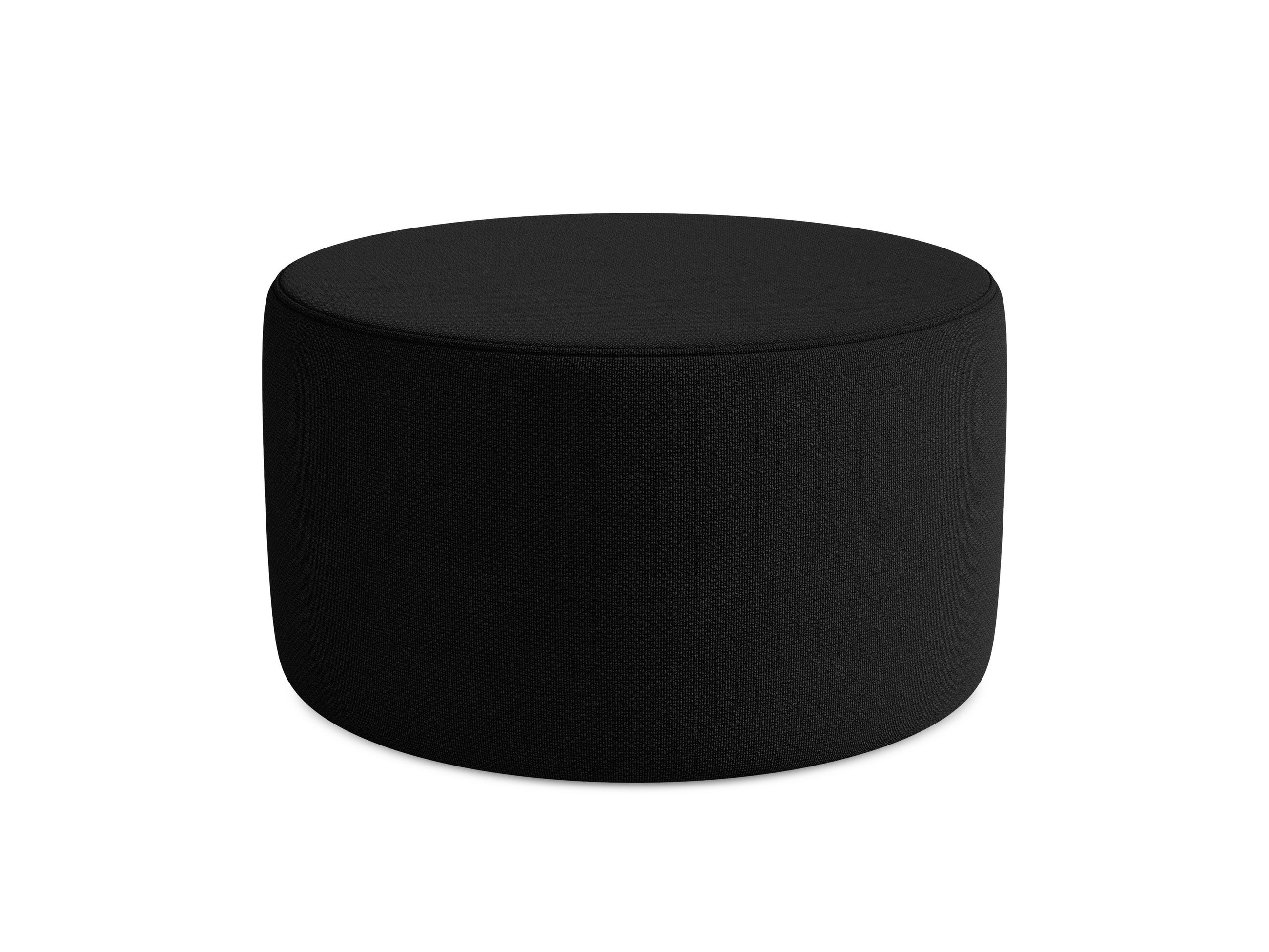 POUF Bouclé Stoff Schwarz - Schwarz, Kunststoff/Textil (81/46/81cm) - Makamii
