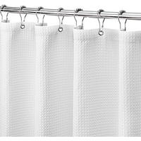 DUSCHVORHANG Weiß 80 x 180 cm Waffelstruktur Luxus wasserabweisend schlicht langlebig fürs Badezimmer - Weiß, Textil (180/80cm) - MCBOSON