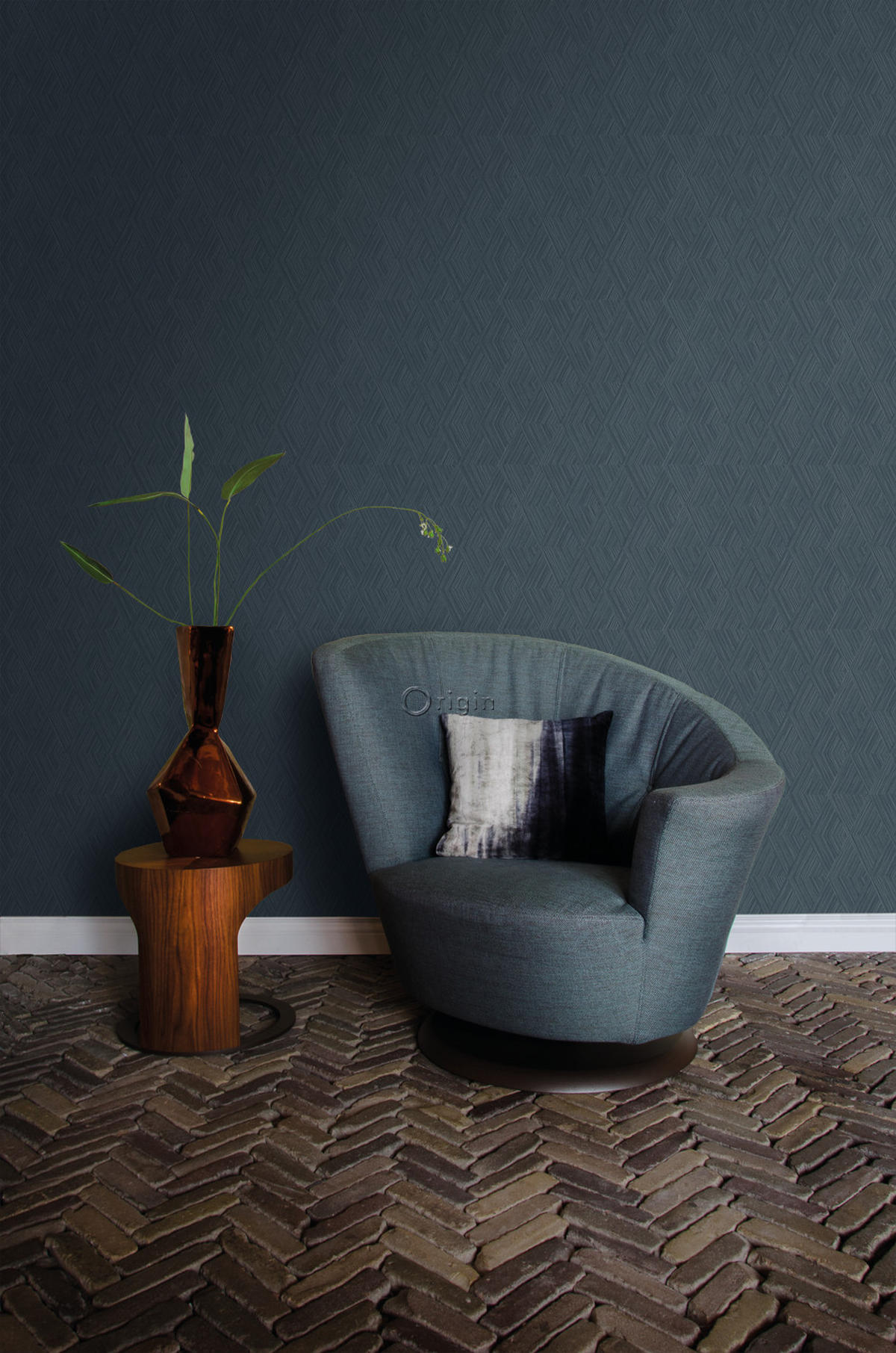 TAPETE 3D-Muster 53 cm x 10.05 m - Blau, Papier (53/1000cm) - Origin Wallcoverings