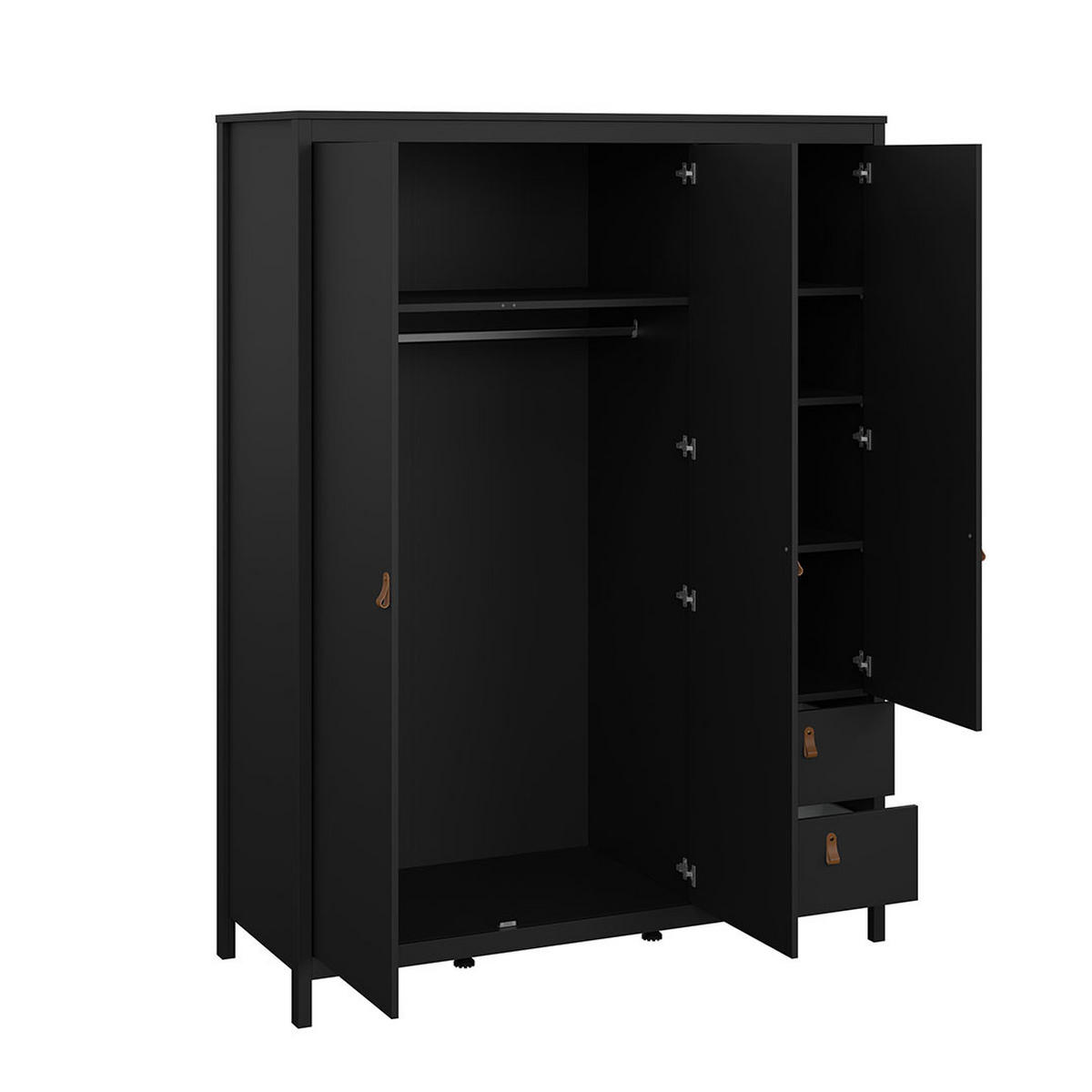 KLEIDERSCHRANK, Madrid, Schwarz, Holzwerkstoff, 150 x 59 x 199 cm - Schwarz, Holzwerkstoff (150/199/59cm) - ebuy24