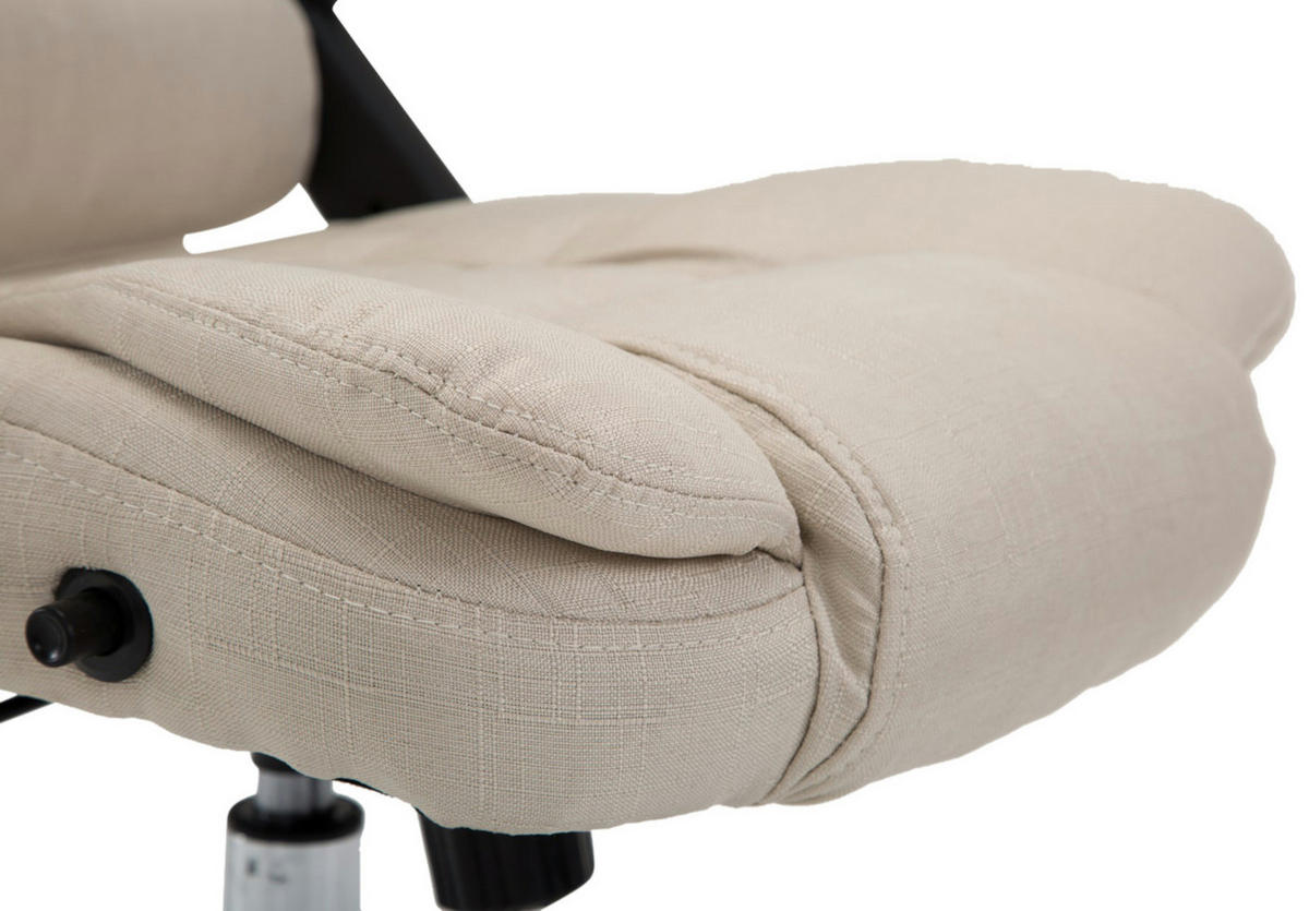 BÜROSTUHL Toronto, Stoff Creme - Creme, Textil/Metall (69/123/78cm) - TPFLiving