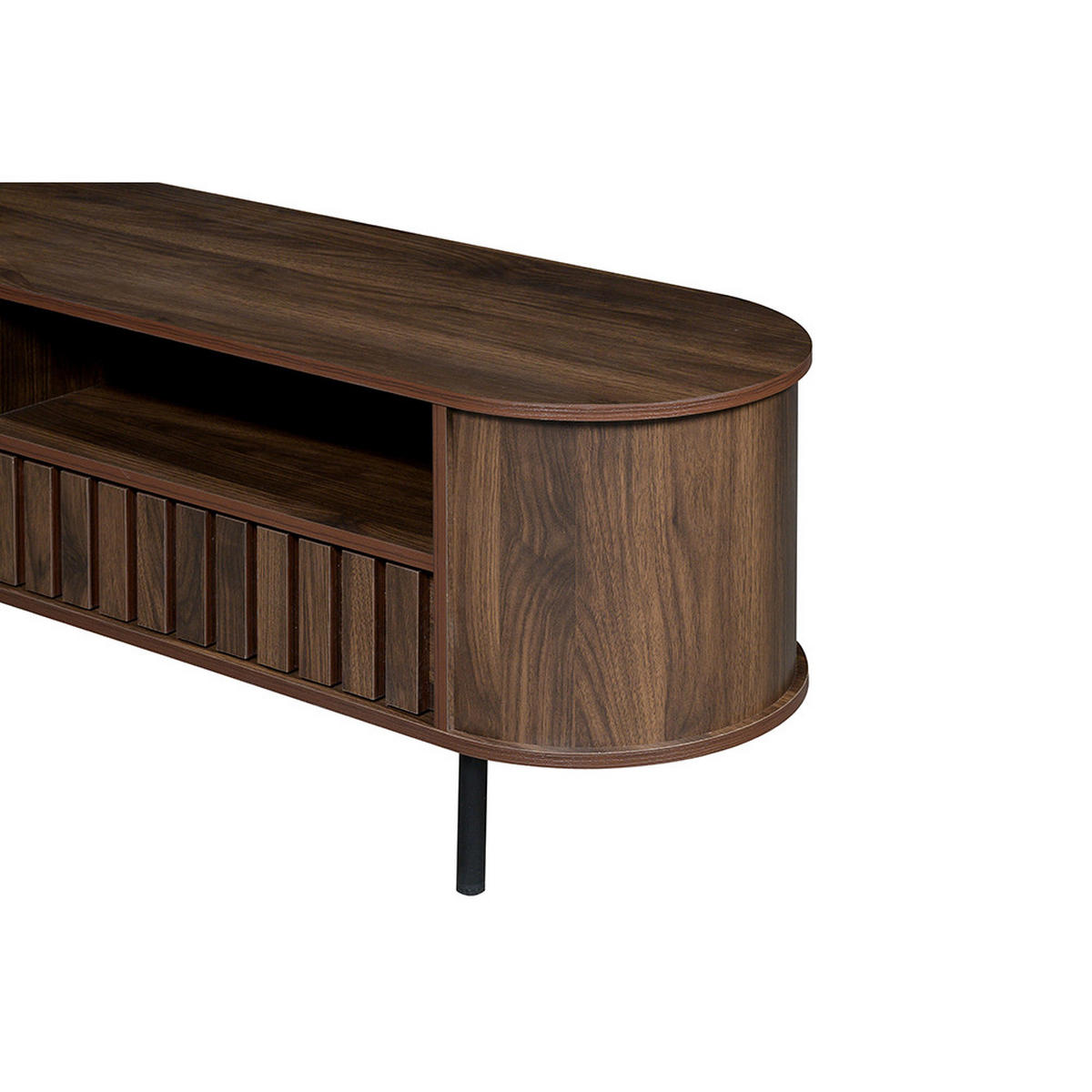 LOWBOARD in 160 x 40 x 48 cm mit 2 Schubladen, Dunkel nussbaum - Walnussfarben, Holzwerkstoff (160/48/40cm) - KOMHTOM