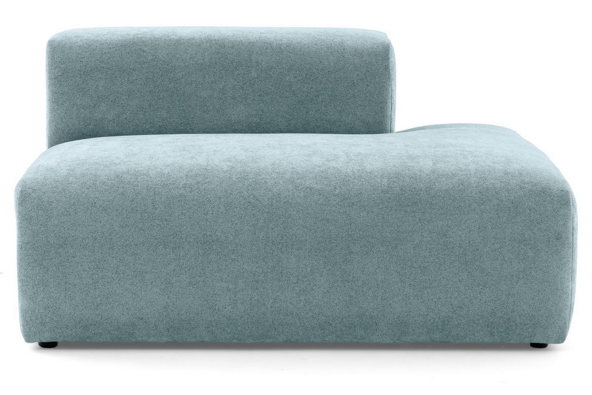 5-SITZER modulares Ecksofa HEAVEN SET 5 Rechts, Breite 380 cm Webstoff Blaugrau - Blaugrau/Schwarz, Holz/Kunststoff (245/380cm) - Muffo