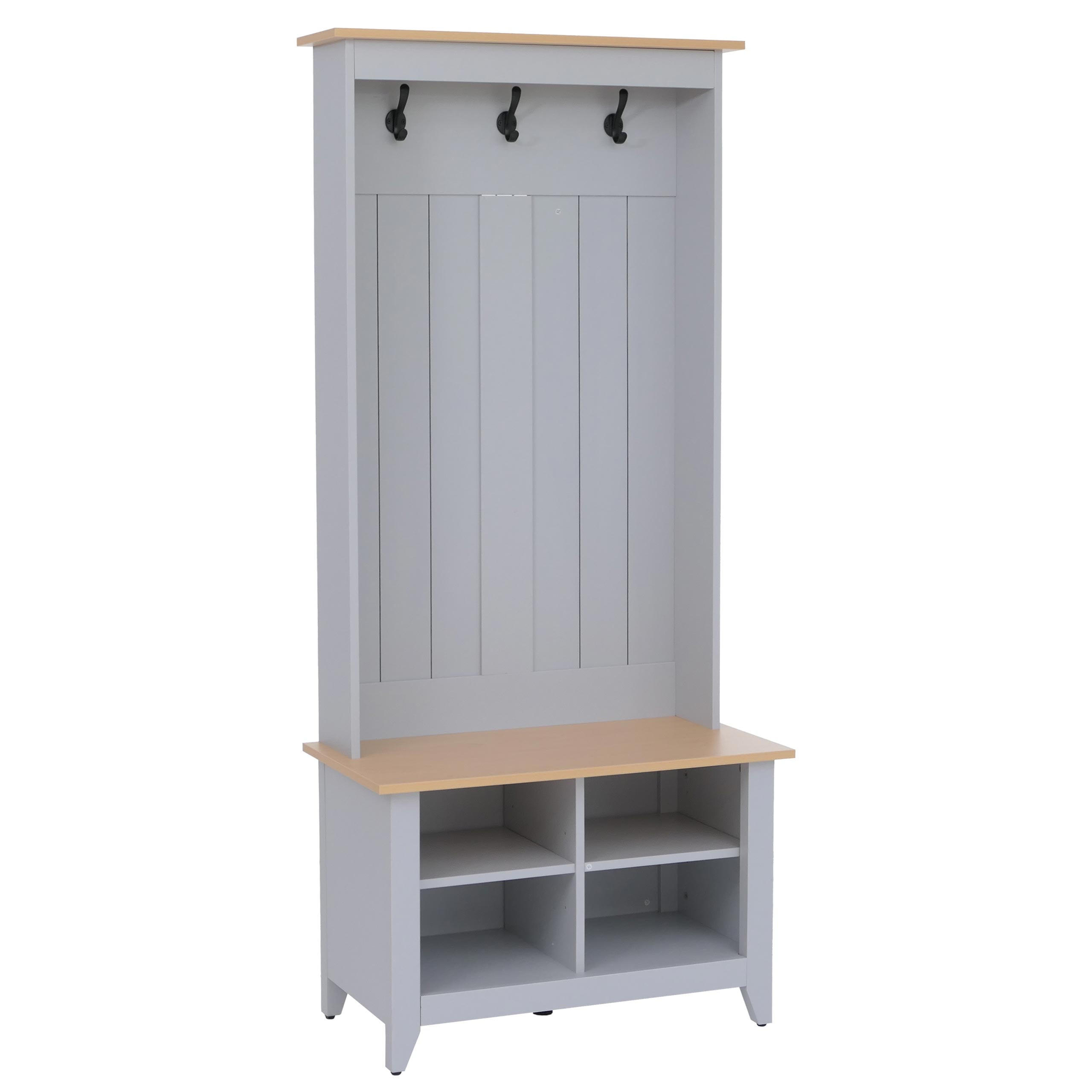 GARDEROBE Hellgrau, Beige - Beige/Hellgrau, Holz (76/170/39cm) - MCW
