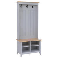GARDEROBE Hellgrau, Beige - Beige/Hellgrau, Holz (76/170/39cm) - MCW