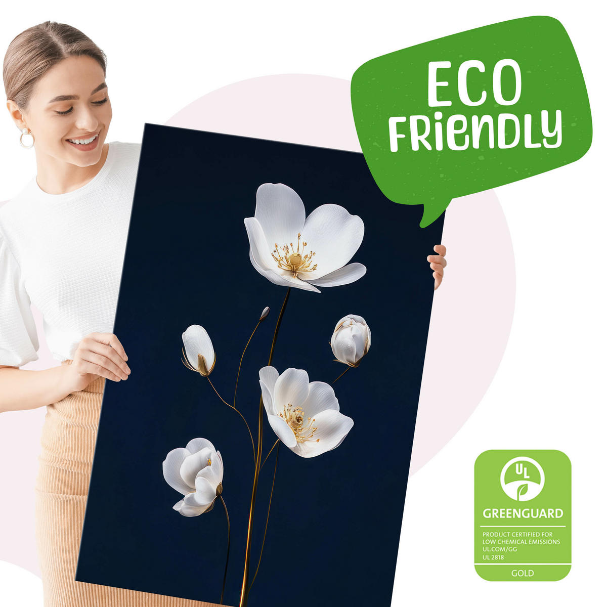 LEINWANDBILDER 3-es Set Feldblumen Natur - Blau/Beige, Textil (90/40cm) - Muralo
