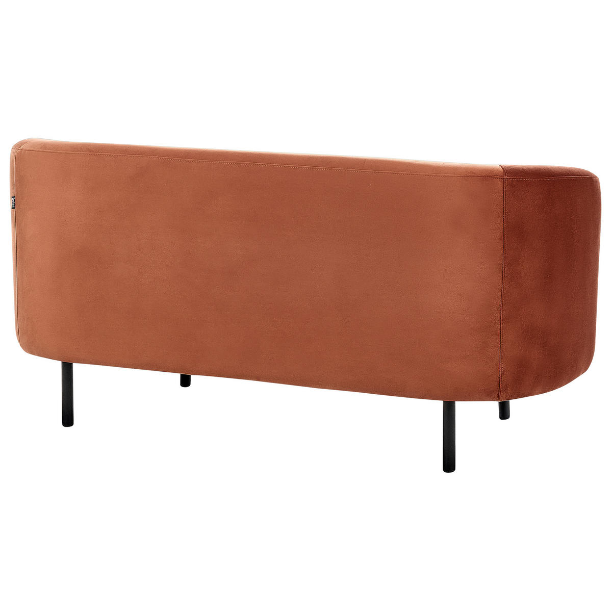2-SITZER-SOFA Samtstoff orange/schwarz Loen - Schwarz/Orange, Textil (155/79/70cm) - Beliani