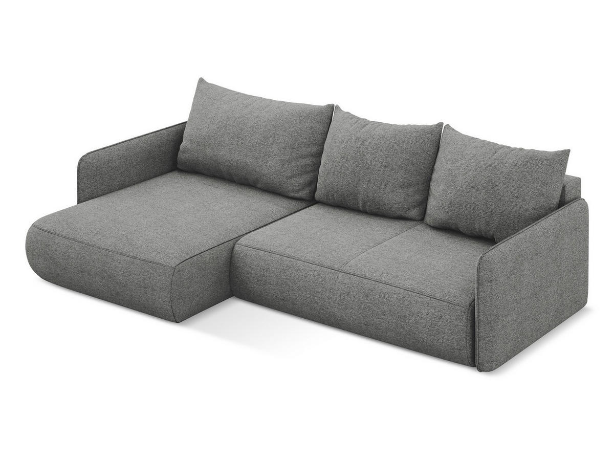 ECKSOFA mit Schlaffunktion Strukturstoff Stoff Pink - Pink/Hellrosa, Kunststoff/Textil (240/148cm) - Makamii