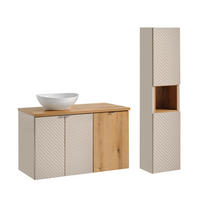 BADMÖBEL 100cm Manoa 2er-Set Kaschmir - Holz - Beige, Holzwerkstoff (100/59/40cm) - Petits-meubles