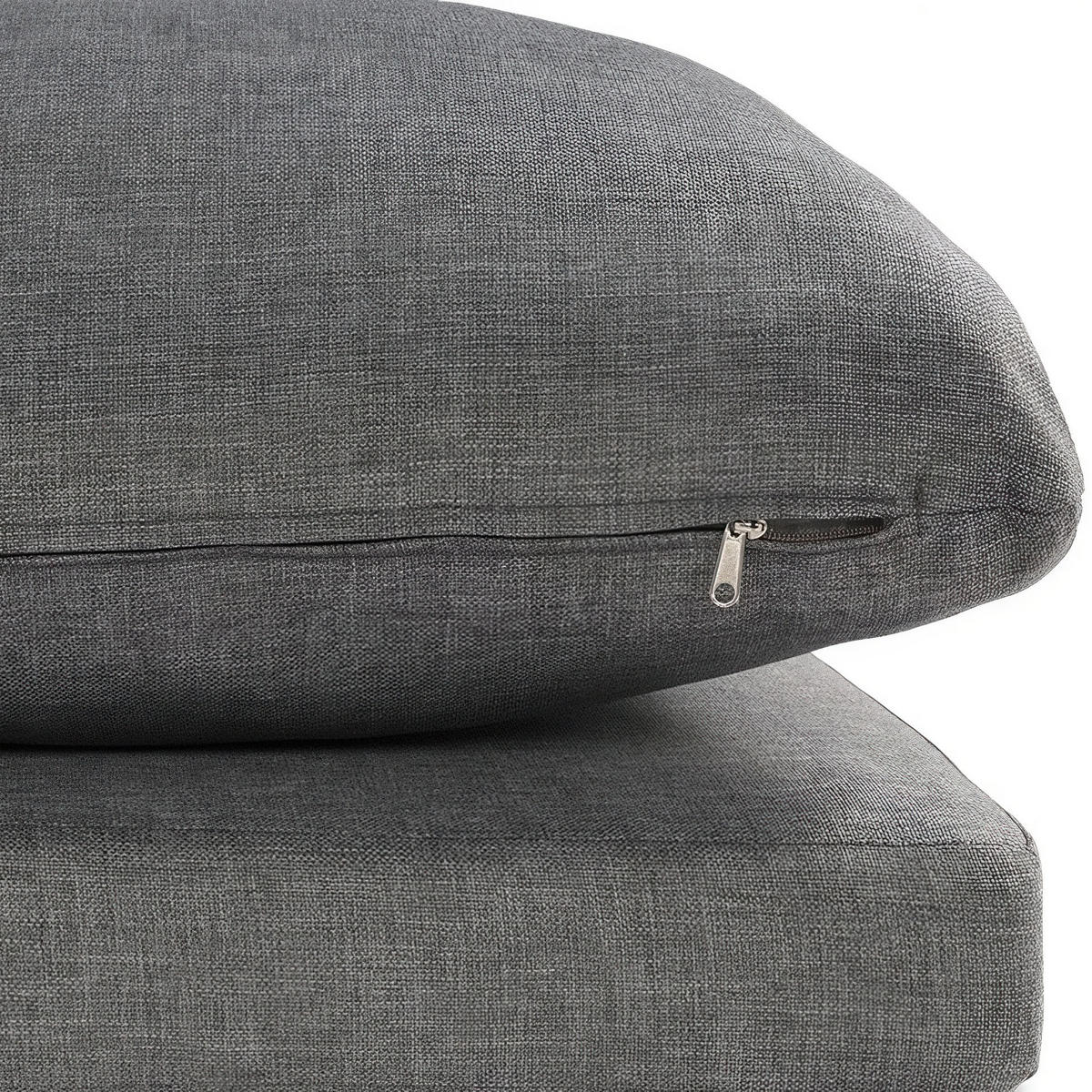 GARTENSET Winston, aus Metall, 2 Sessel + 3-Sitzer Sofa + Esstisch, für 5 Personen, Dunkelgrau - Dunkelgrau, Metall - Beautysofa