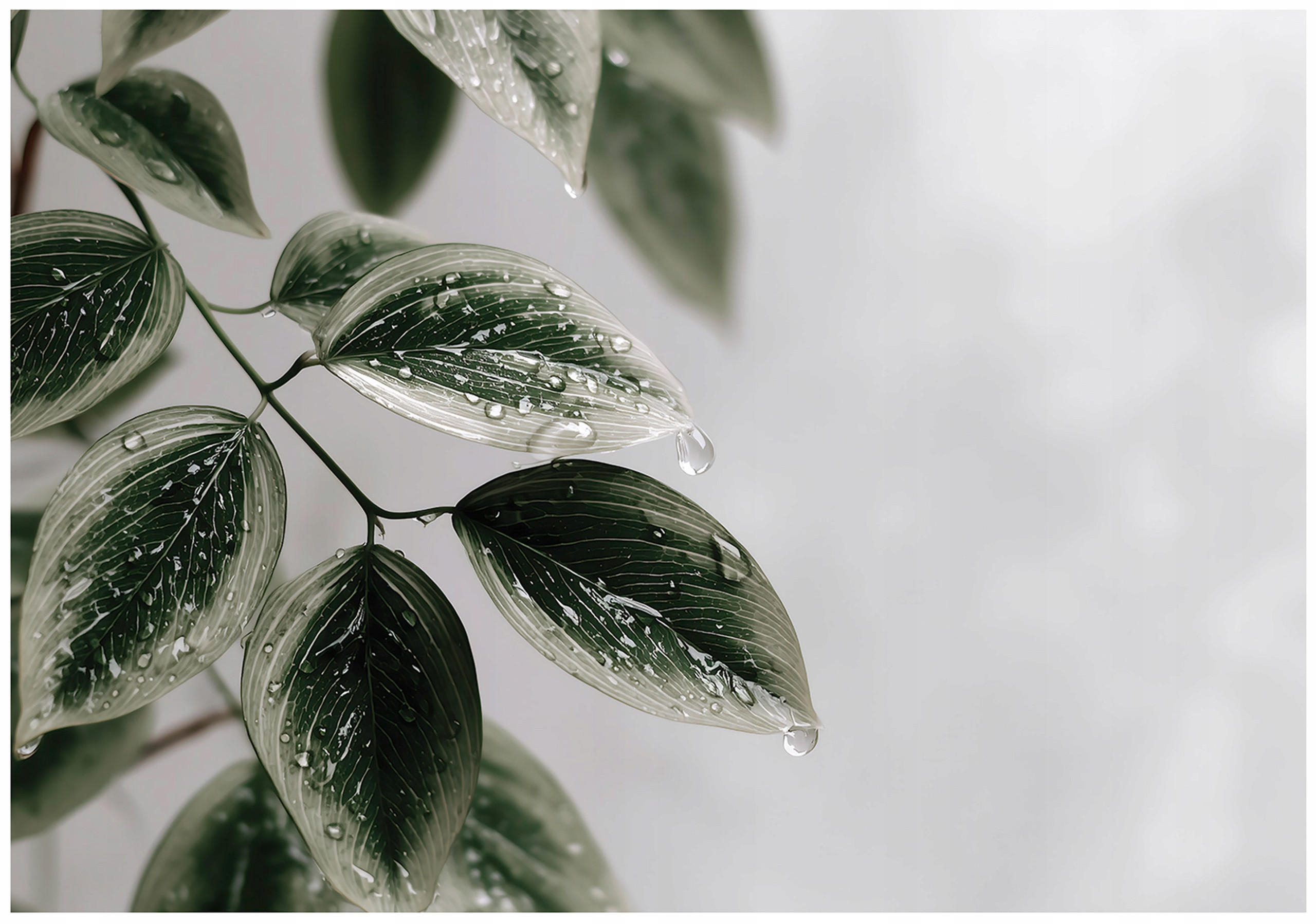 FOTOTAPETE Blätter Beton Grün 368x254 cm - Multicolor, Papier (368/254cm) - Wallarena