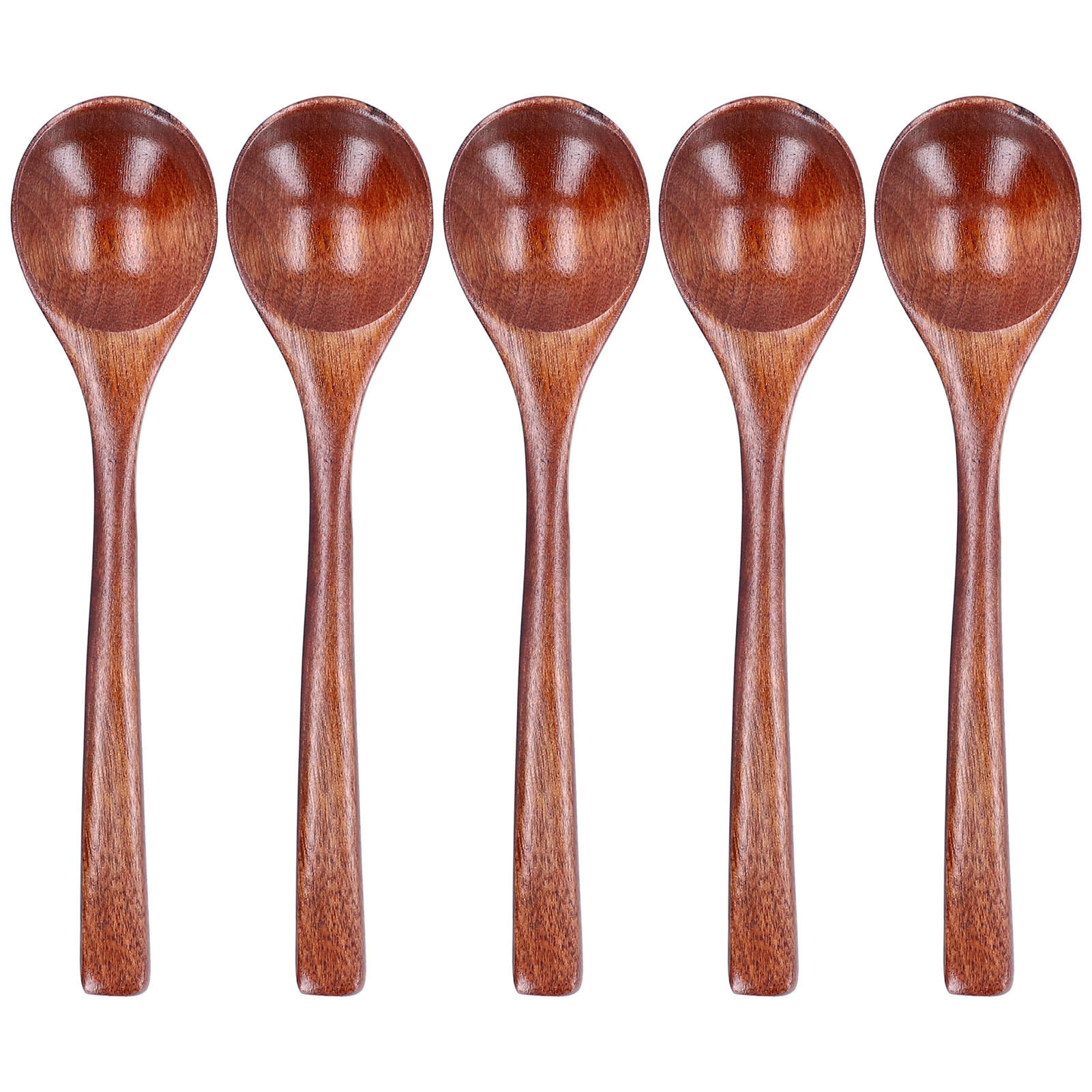 HOLZLÖFFEL-SET, 5-teilig, 18 cm, Naturholz, BPA-frei, Suppenlöffel - Naturfarben, Holz
