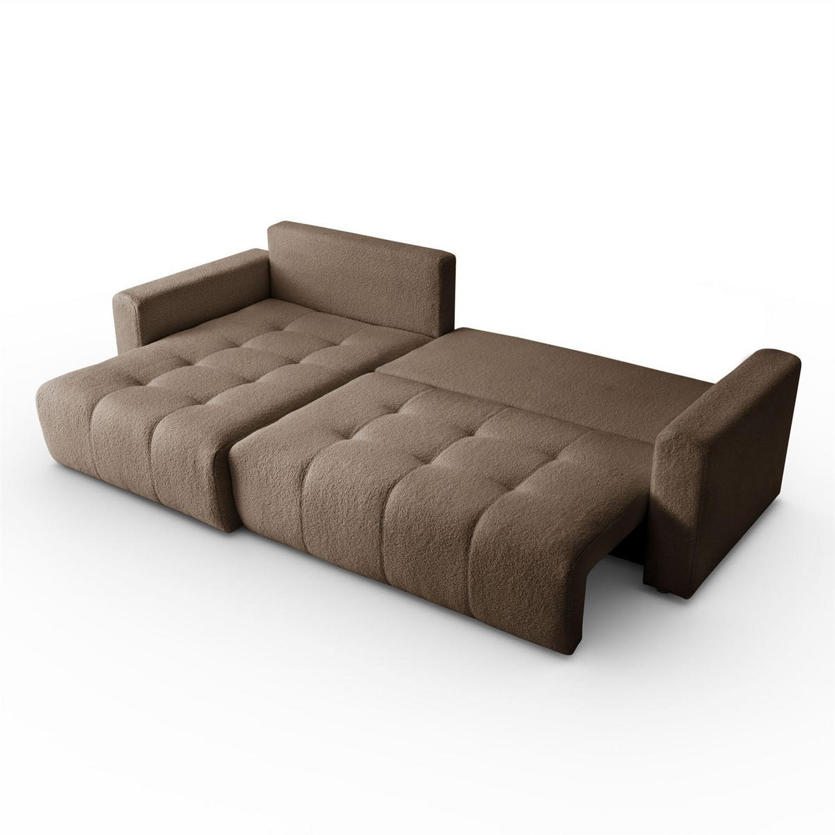 ECKSOFA ASTON mit Schlaffunktion und Bettkasten - Braun, Textil (261/143cm) - Lookway