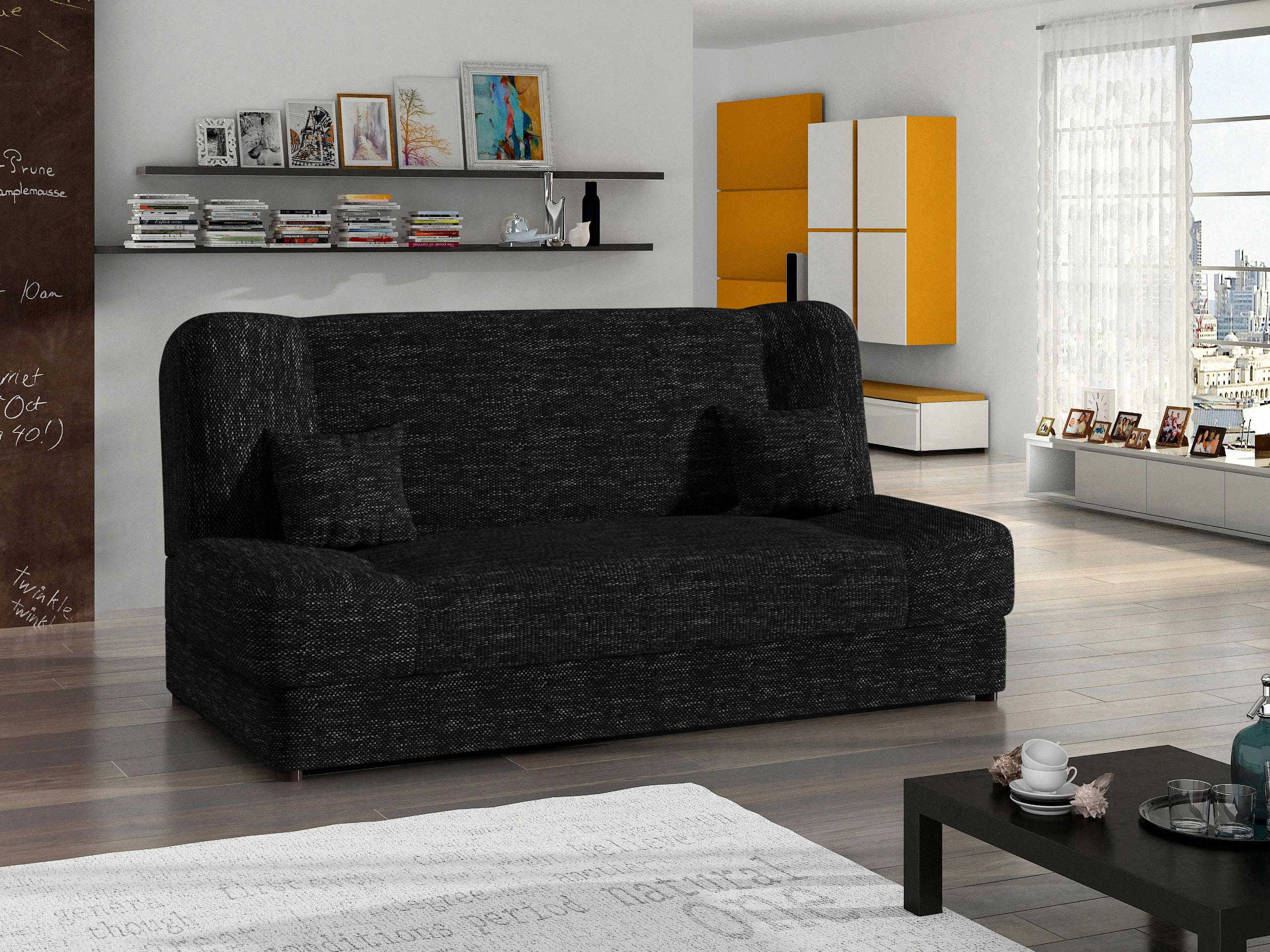 SCHLAFSOFA Jonas - Anthrazit, Holz/Textil (195/86/87cm)