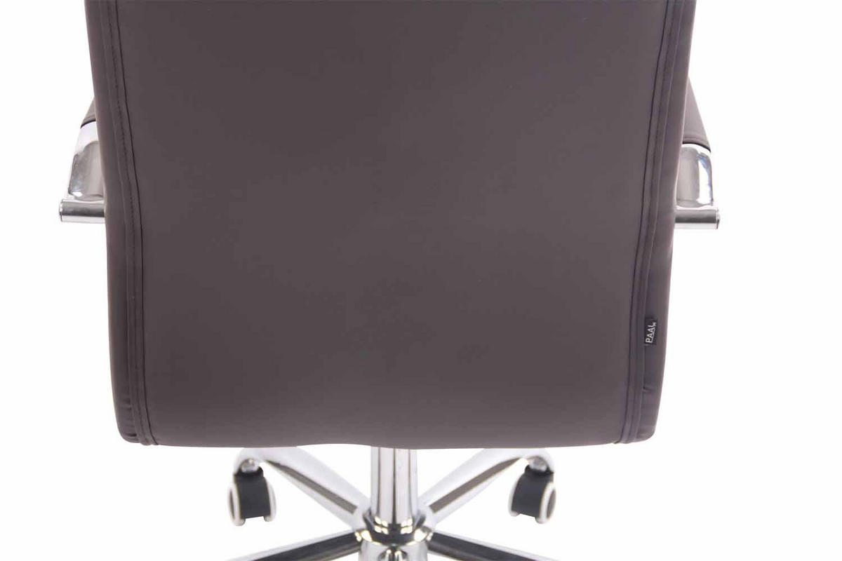 DREHSTUHL Lederlook braun - Chromfarben/Braun, Textil/Metall (56/94/62cm) - CLP