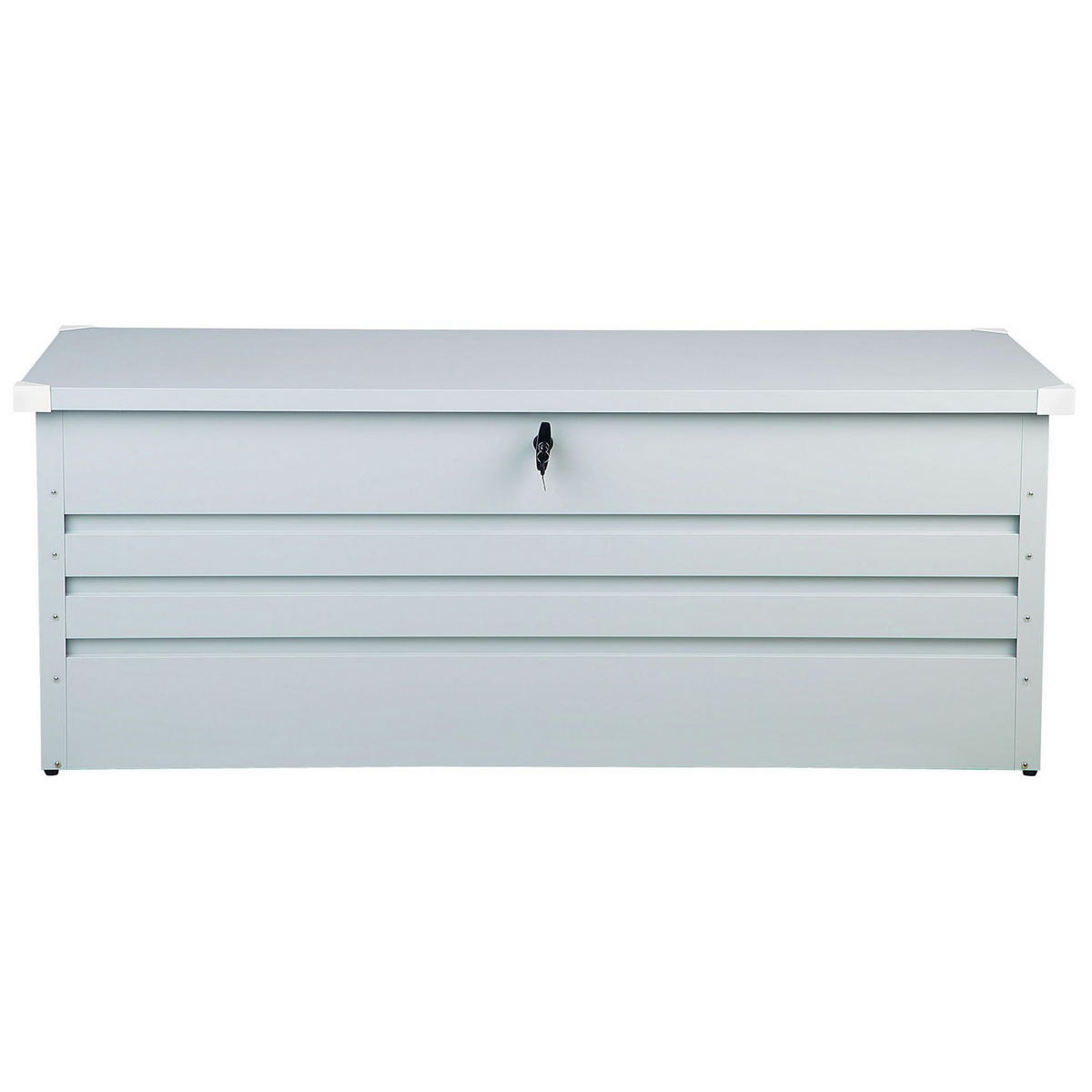 AUFLAGENBOX Stahl hellgrau 165/70 cm Cebrosa - Hellgrau, Metall (165/67/70cm) - Beliani