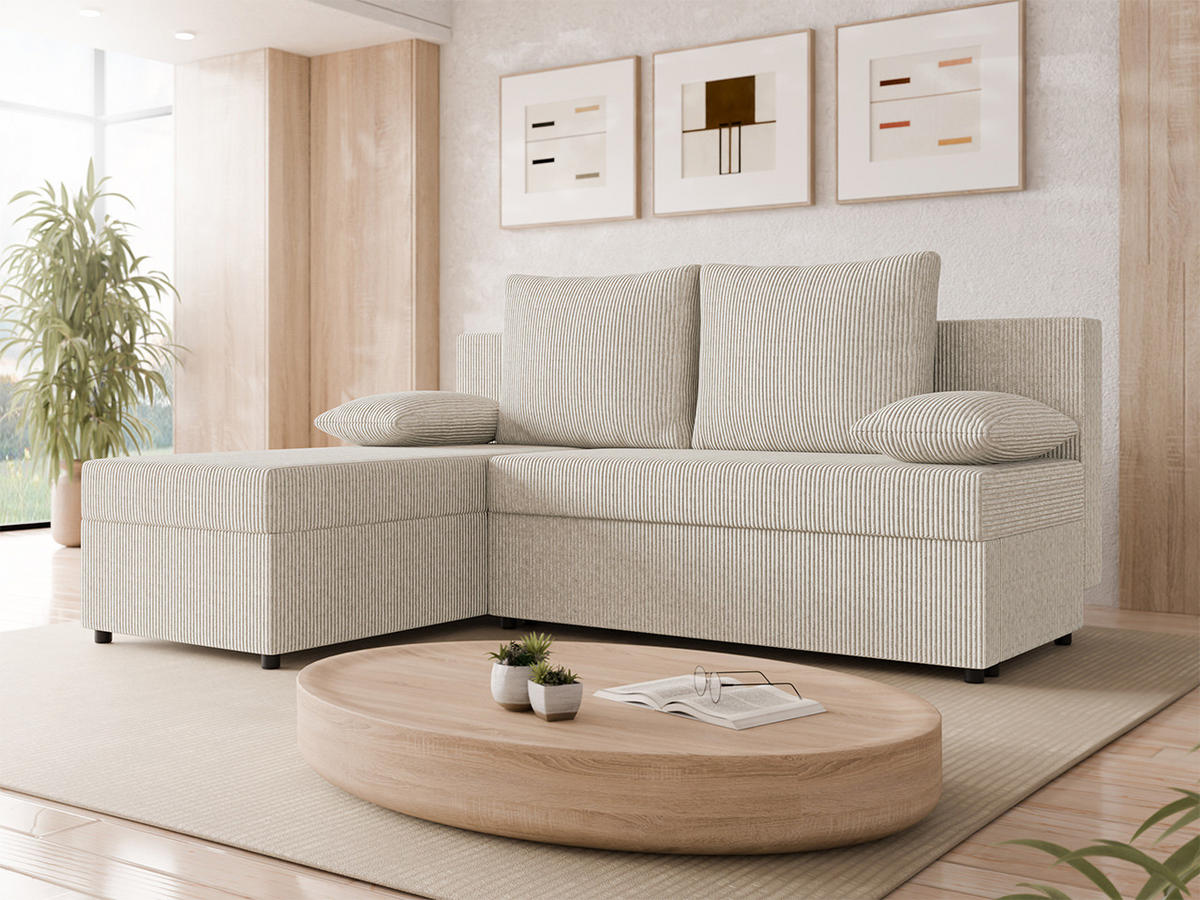 ECKSOFA Maxi - Schwarz/Grau, Holz/Kunststoff (197/145cm) - MIRJAN24