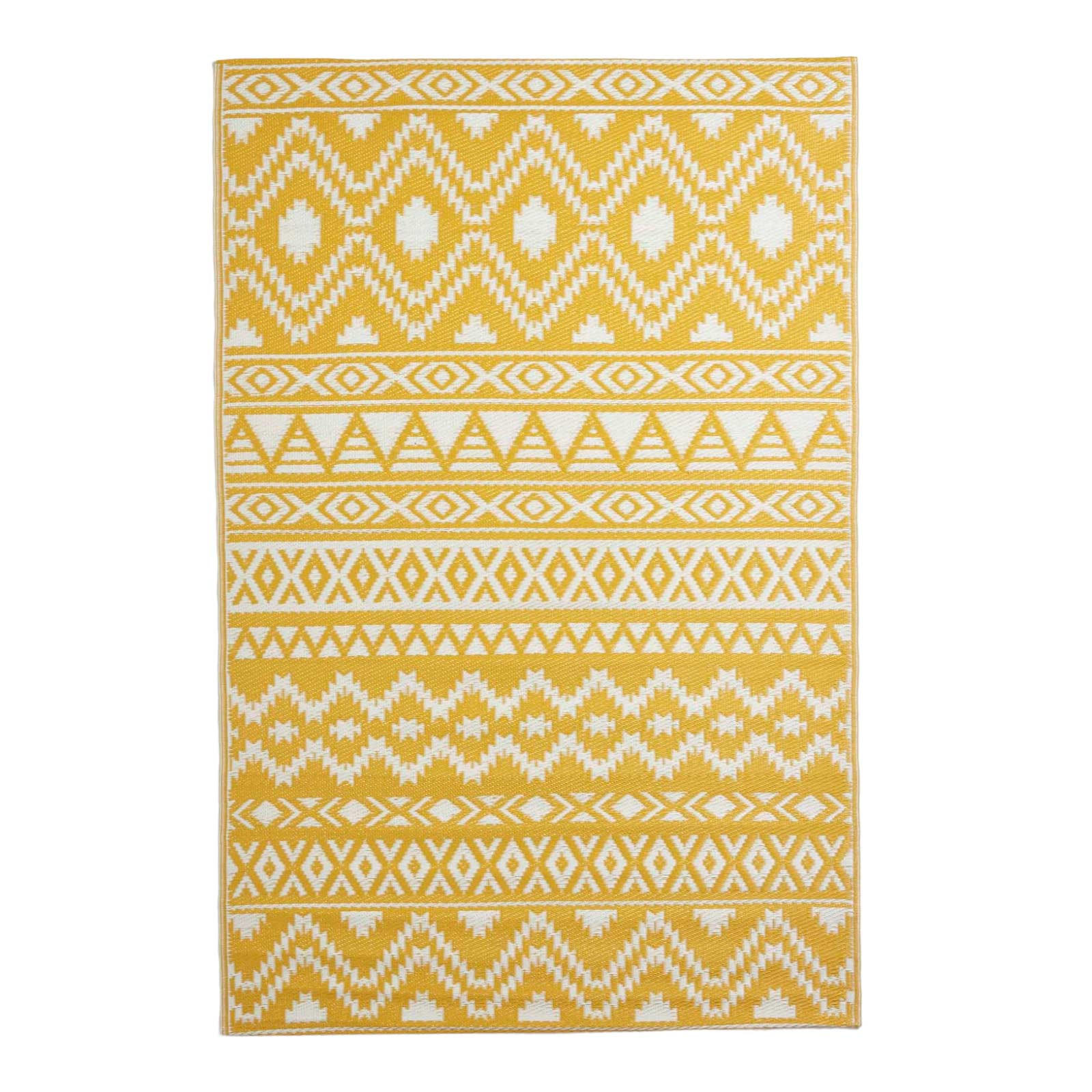 OUTDOORTEPPICH Anna mit Ethno-Muster 120/180 cm - Gelb, Kunststoff (120/180cm) - Homescapes