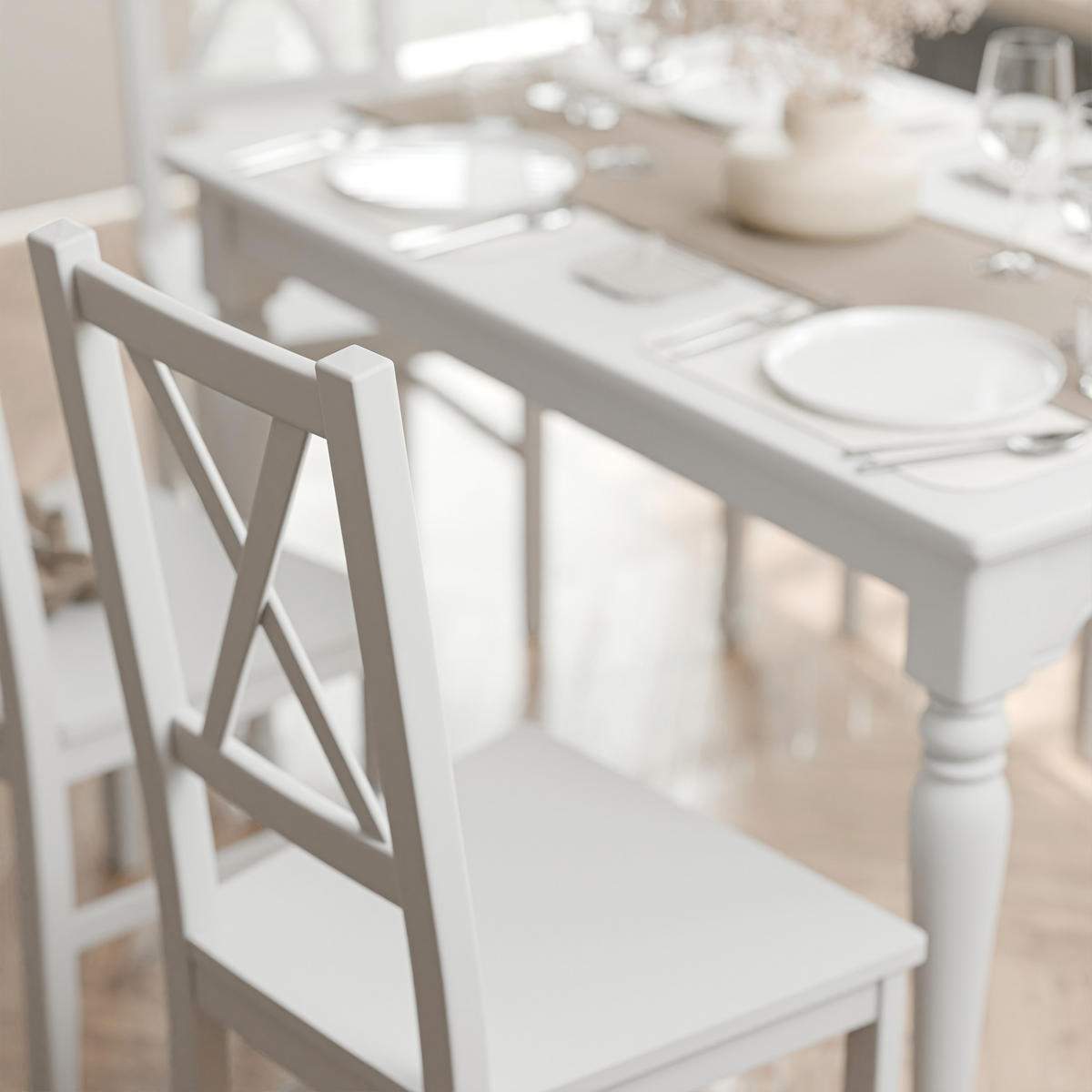 HOLZSTUHL für das Esszimmer ROMA, weiß - Weiß, Holzwerkstoff (43/95/40cm) - Idohome