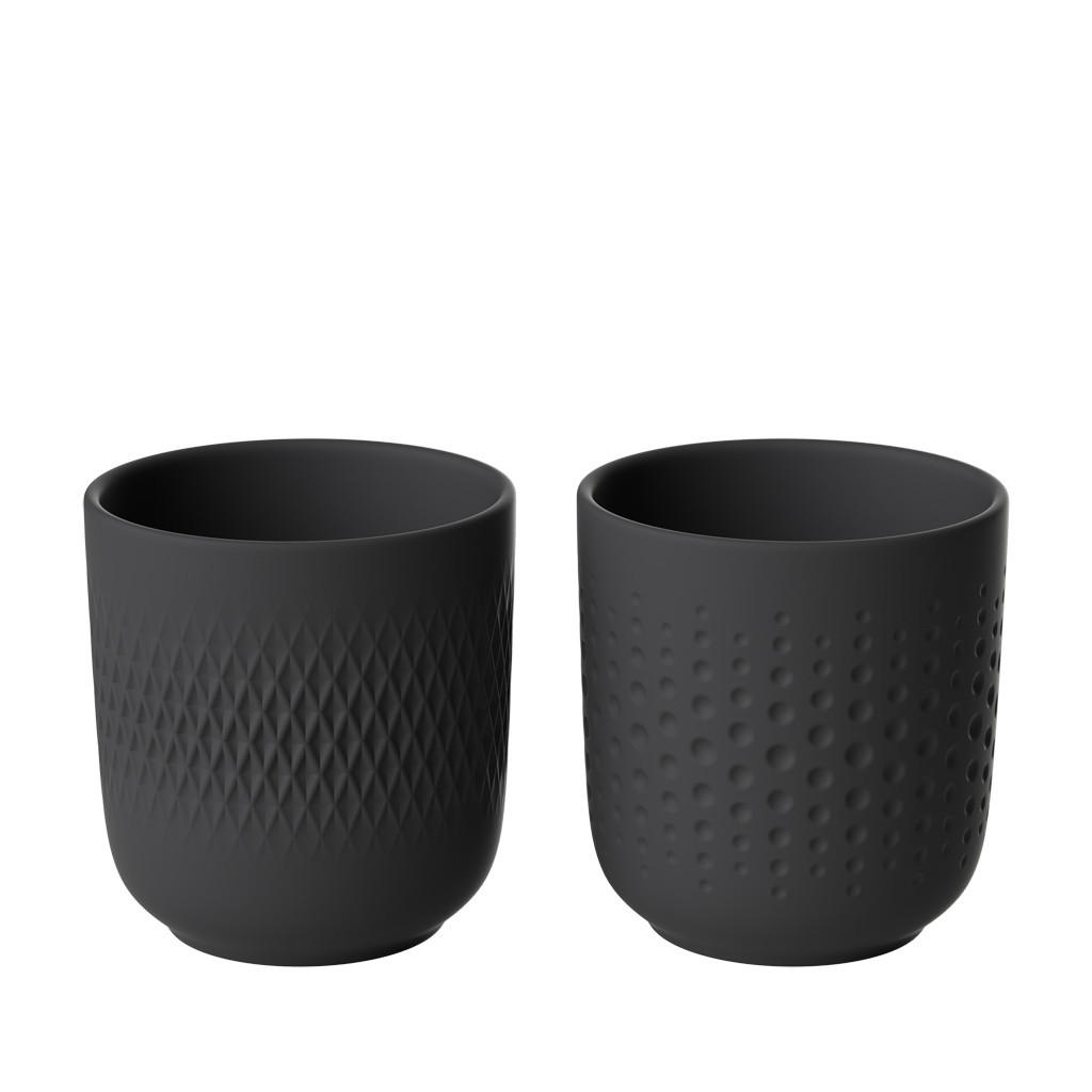 BECHER Manufacture Collier Noir 290 ml 2er Set - Schwarz, Keramik (0.29L) - Villeroy & Boch