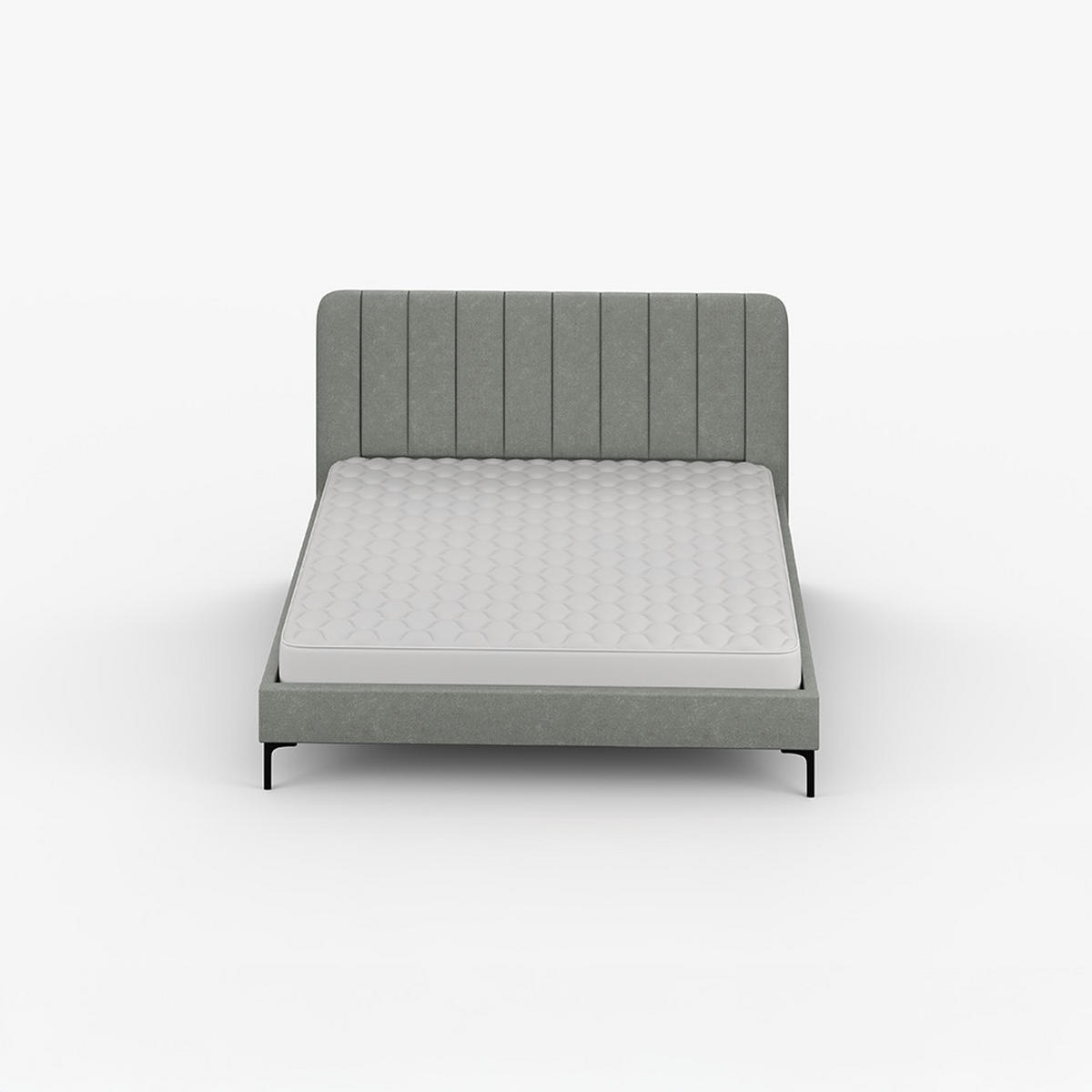 POLSTERBETT LUMI, Lattenrost, ohne Bettkasten, gepolsterte Kopfstütze 160/200 in Grau - Schwarz/Grau, Holz/Textil (160/200cm) - imoebel24