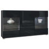 SIDEBOARD Bari Schwarz Hochglanz - Schwarz Hochglanz, Holzwerkstoff (138.5/75.5/35cm) - Vladon