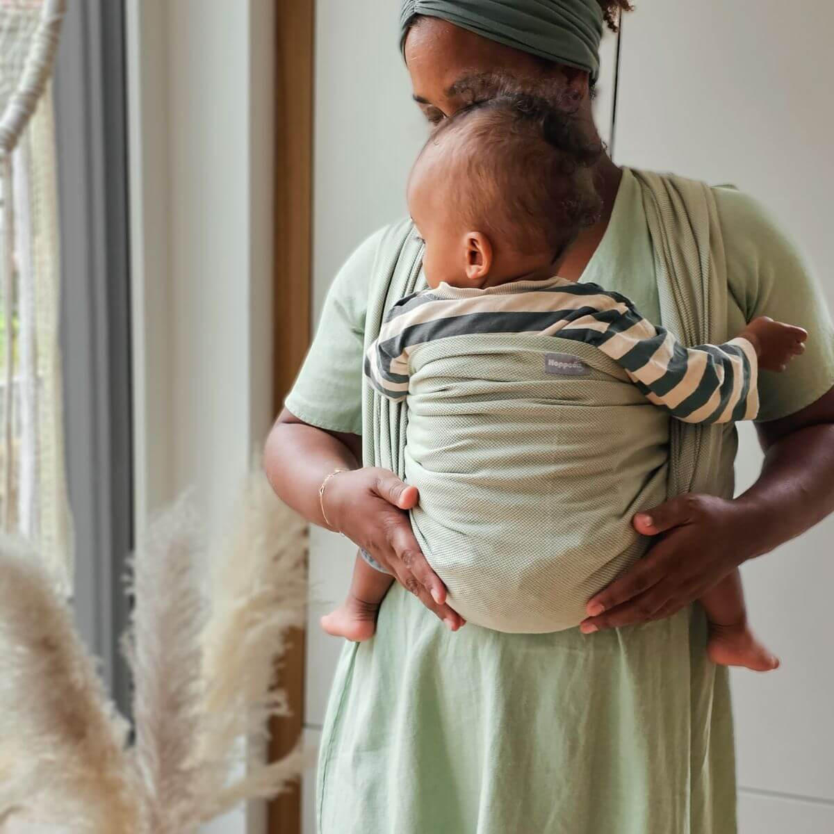 BABYTRAGETUCH Gewebtes Tragetuch kbA - Hellgrün, Textil (70/0.1/540cm) - Hoppediz