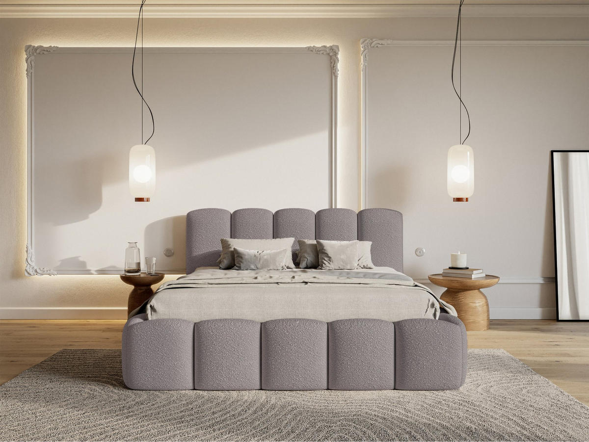 POLSTERBETT Cloudy II Taupe 140x200 cm - Graubraun, Holz/Textil (140/200cm) - Selsey