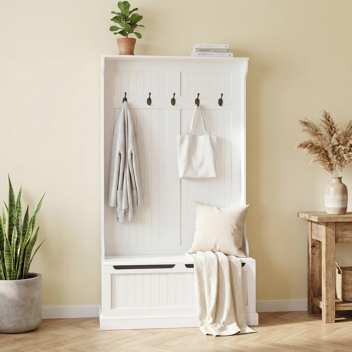 GARDEROBE Creme 96/34/179,7 cm - Creme, Holzwerkstoff (96/179.7/34cm) - PANGIVO
