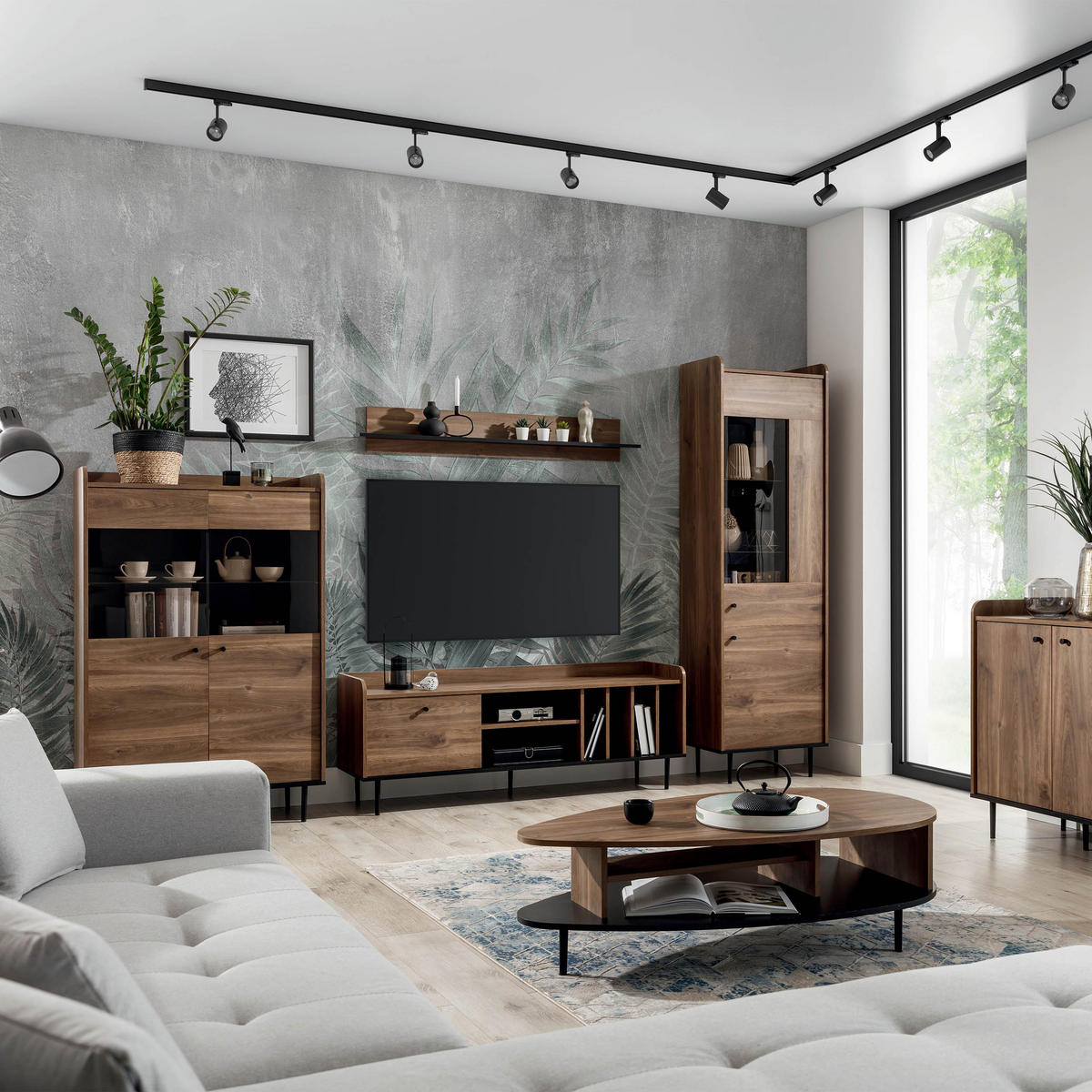 VITRINE Vasilia mit 2 Türen, Brandy Castello - Eichefarben, Holzwerkstoff (60/200/40cm) - Beautysofa