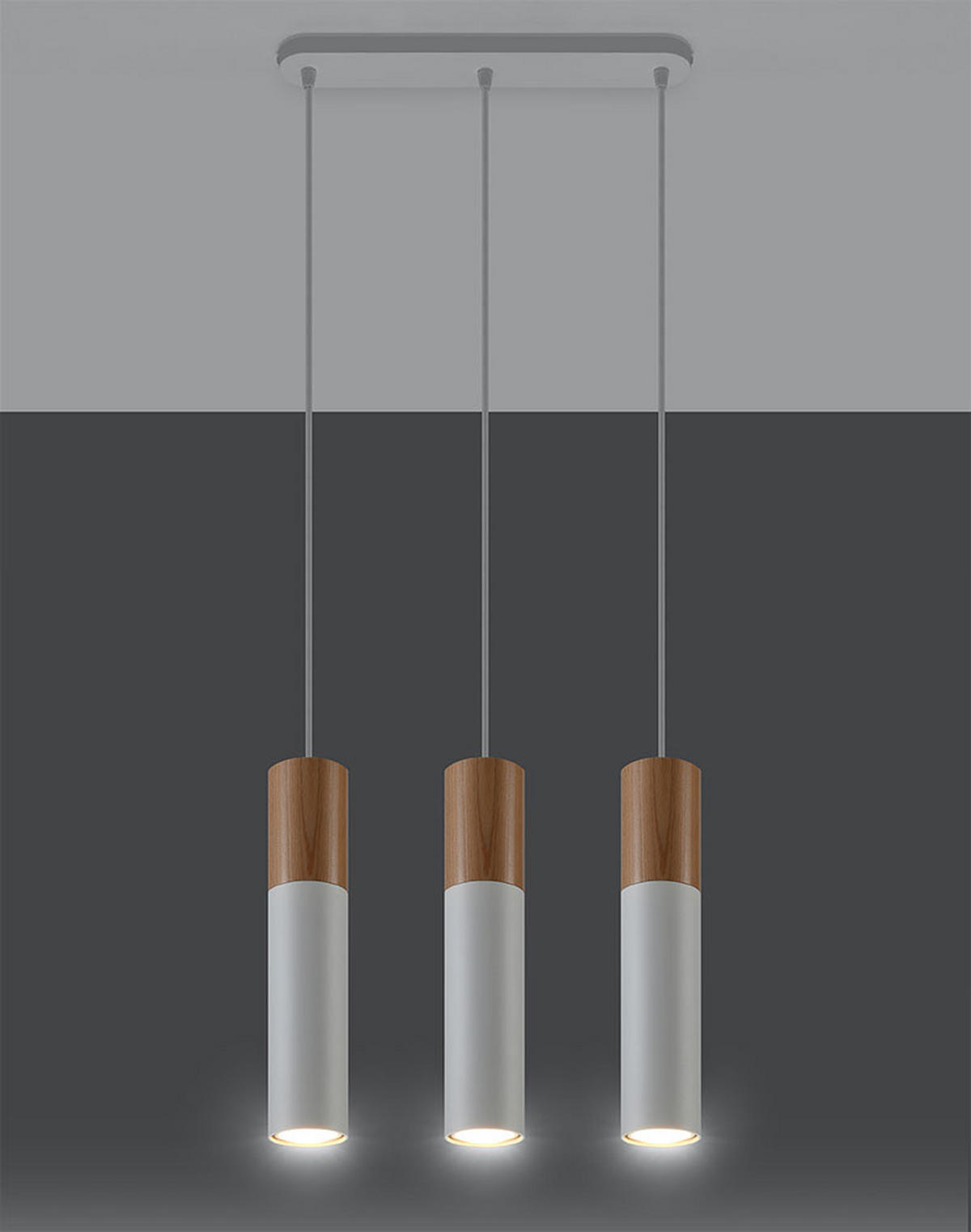 HÄNGELEUCHTE Holz Stahl Weiß - Weiß, Holz (45/40/100cm)