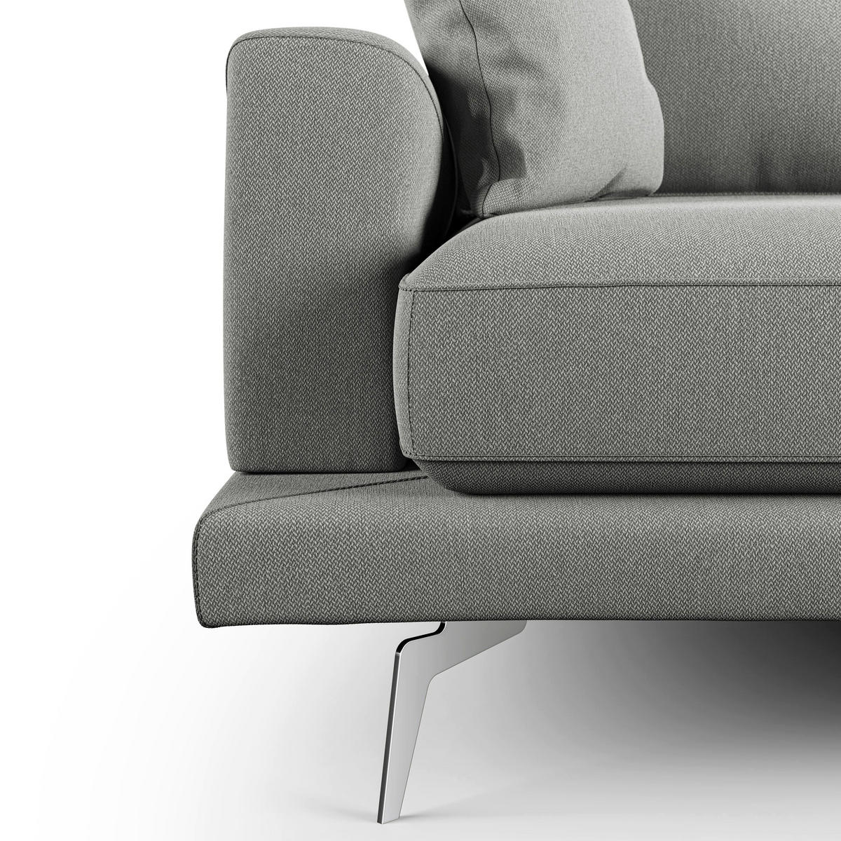 LINEARSOFA Dorian - Grau, Textil (218/88/93cm) - Divani.store