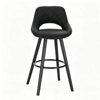BARHOCKER mit Rückenlehne 68 cm Sitzhöhe Gewebe Anthrazit - Braun, Holz (40/70/43cm) - Meubliv