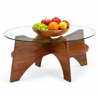 KONFERENČNÍ STŮL oválný v barvě ořechu s dekorem dřeva do jídelny a obýváku 104,9x60x35,6 cm - barva vlašského ořechu/průhledná, kompozitní dřevo/sklo (60/104.9/35.6cm) - STILVORA