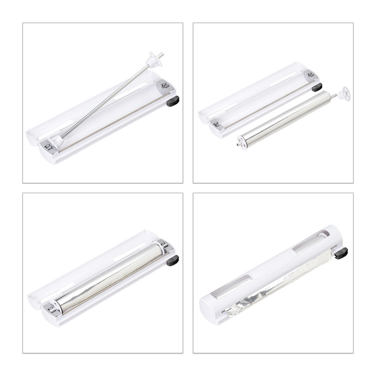 2XFOLIENSCHNEIDER - Weiß, Kunststoff/Metall (37/5/8cm) - Relaxdays