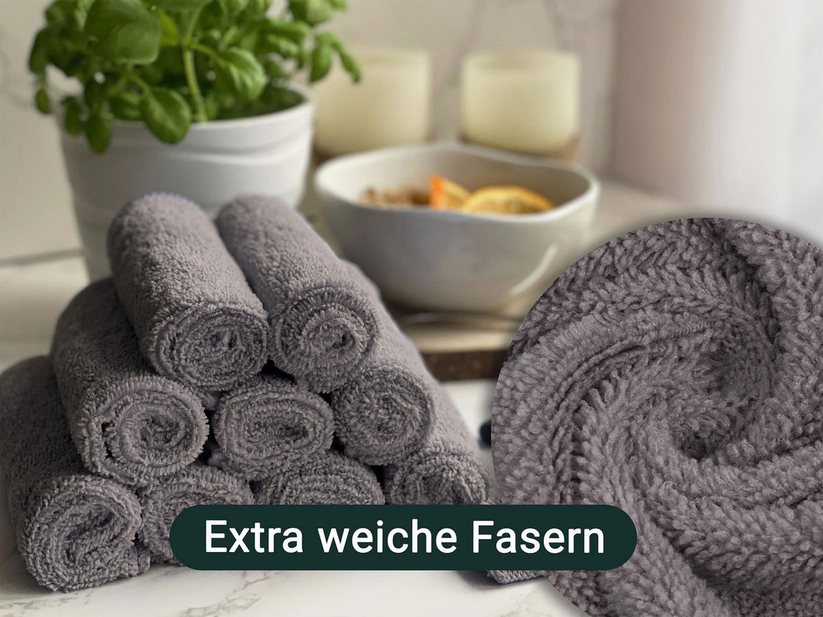 REINIGUNGSTÜCHER, 10er-Set, 30x30 cm, 80% Polyester, 20% Polyamid, Grau - Grau, Textil (30/30cm) - Zollner