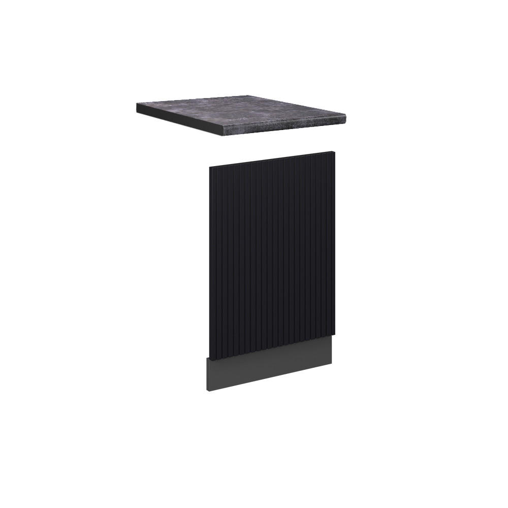 FRONTBLENDE Fame-Line, Schwarz gestreift, 45 cm, AP Anthrazit - Anthrazit/Schwarz, Holzwerkstoff (45/67.4/1.6cm) - Vicco