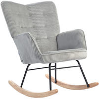 HOUPACÍ křeslo 98/71/101 cm s područkami a manšestrovým polyesterovým potahem, Světle šedá - světle šedá, textil (98/101/71cm) - Redom