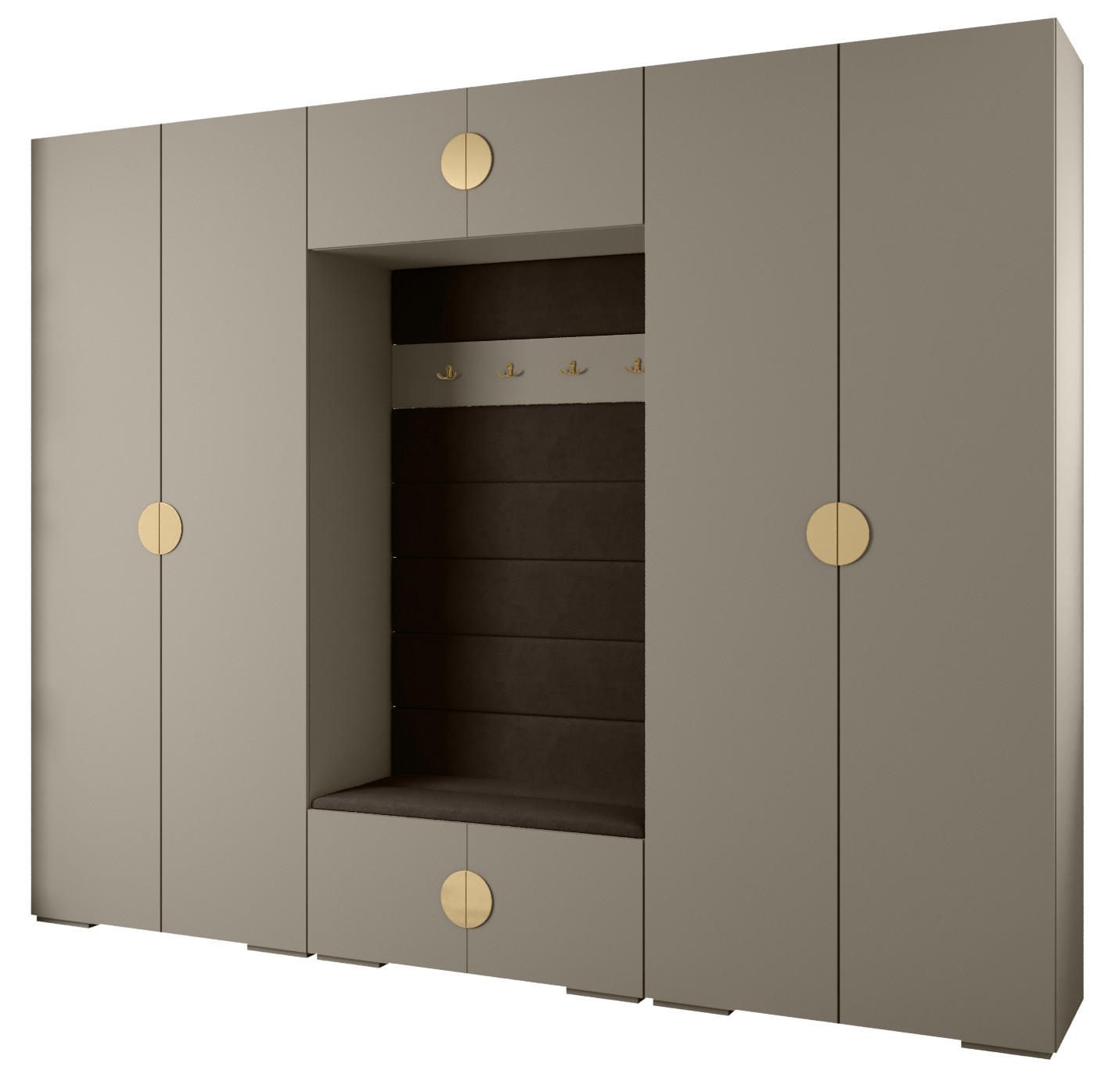 GARDEROBEN-SET 236,7/300/47 - Kaschmir/Goldfarben, Holz/Kunststoff (300/236.7/47cm) - Abiks Möbel