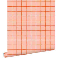 TAPETE Karomuster 0.53 x 10.05 m - Pink, Papier (53/1000cm) - ESTAhome