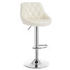 BARHOCKER, Kunstleder, Höhenverstellbar, 360° Drehbar - Creme, Metall (47/104/39cm) - Woltu