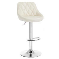 BARHOCKER, Kunstleder, Höhenverstellbar, 360° Drehbar - Creme, Metall (47/104/39cm) - Woltu