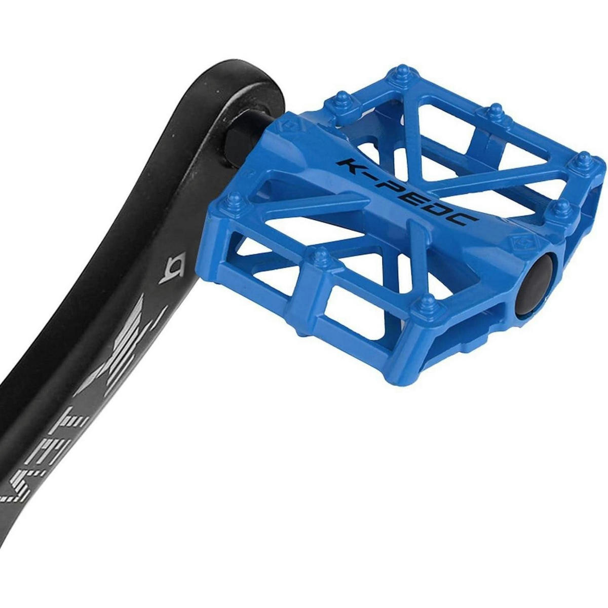 FAHRRAD Pedale Aluminium MTB/BMX mit Anti-Rutsch-Pins Blau - Blau, Metall (9.8/1.5/9.2cm)