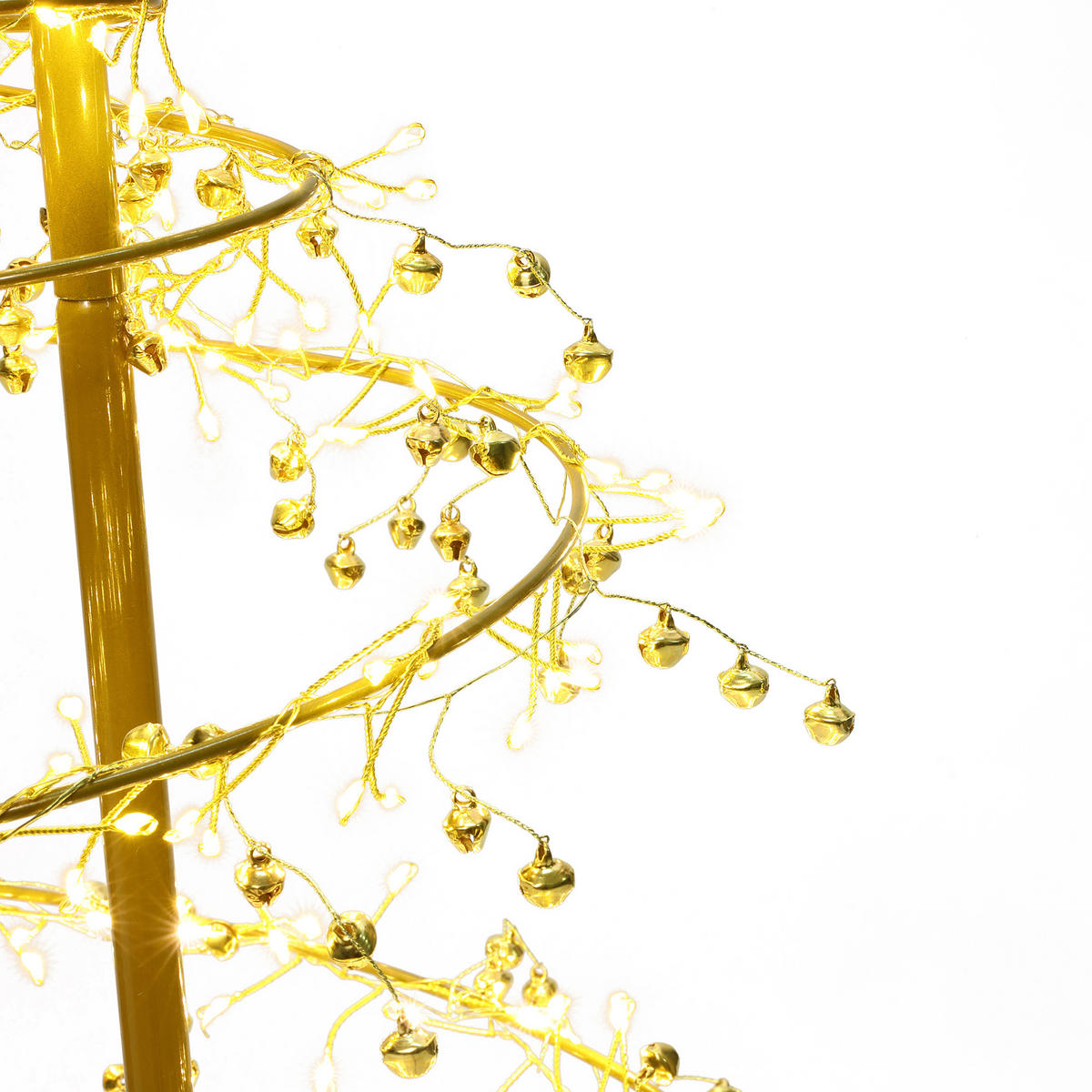 LED Spiralbaum HTHD0220 - Goldfarben, Kunststoff/Metall (50/120/50cm) - Hometopia