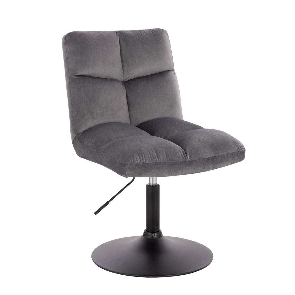 BARHOCKER ACE - Samt Hellgrau, 4 - Hellgrau, Textil/Metall (47/81/63cm) - Home Deluxe