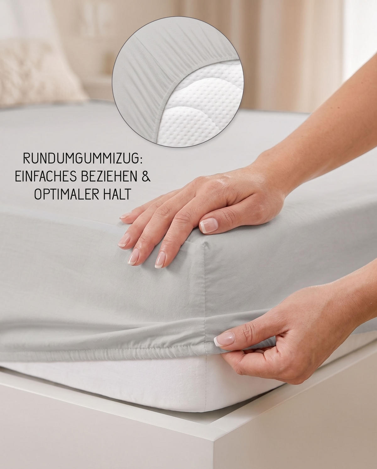 SPANNBETTTUCH Basic Jersey sturmgrau, 180x200 cm - 200x200 cm - Grau, Textil (200/200cm) - biberna