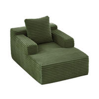 SCHLAFSESSEL DE-34919 Cord mit Schlaffunktion Grün - Grün, Textil (81/50/117cm) - ComfortXL