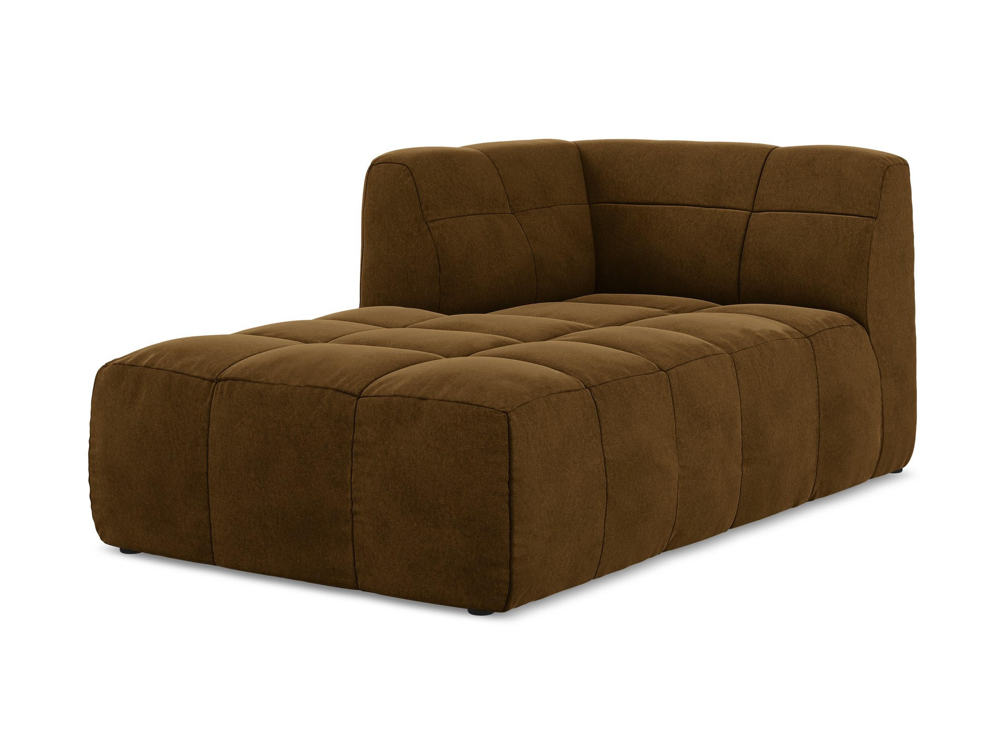 SOFAELEMENT Links Samt Stoff Gelb - Currygelb/Schwarz, Holzwerkstoff/Kunststoff (101/77/175cm) - Makamii