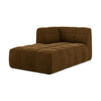 SOFAELEMENT Links Samt Stoff Gelb - Currygelb/Schwarz, Holzwerkstoff/Kunststoff (101/77/175cm) - Makamii